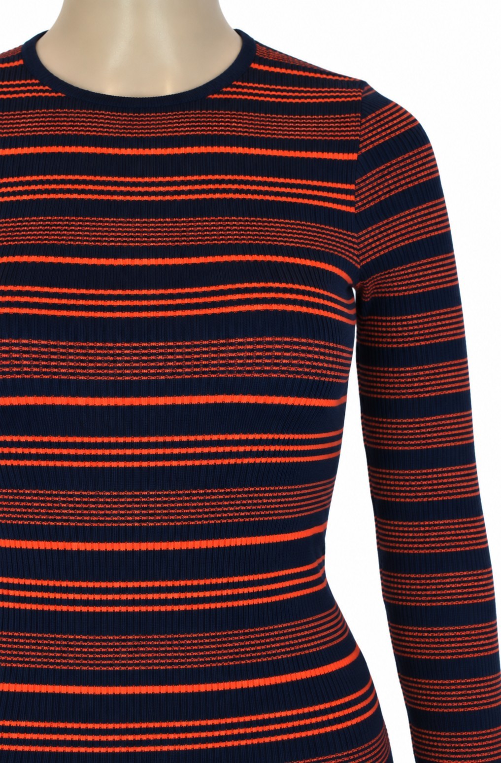 Pulover dark blue/vermilion din lână